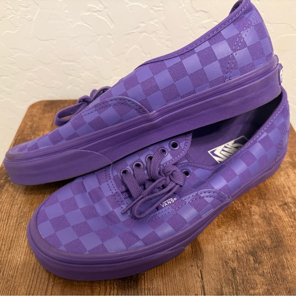 Vans Vibrant Purple Checkered Shoes - Picture 3 of 6